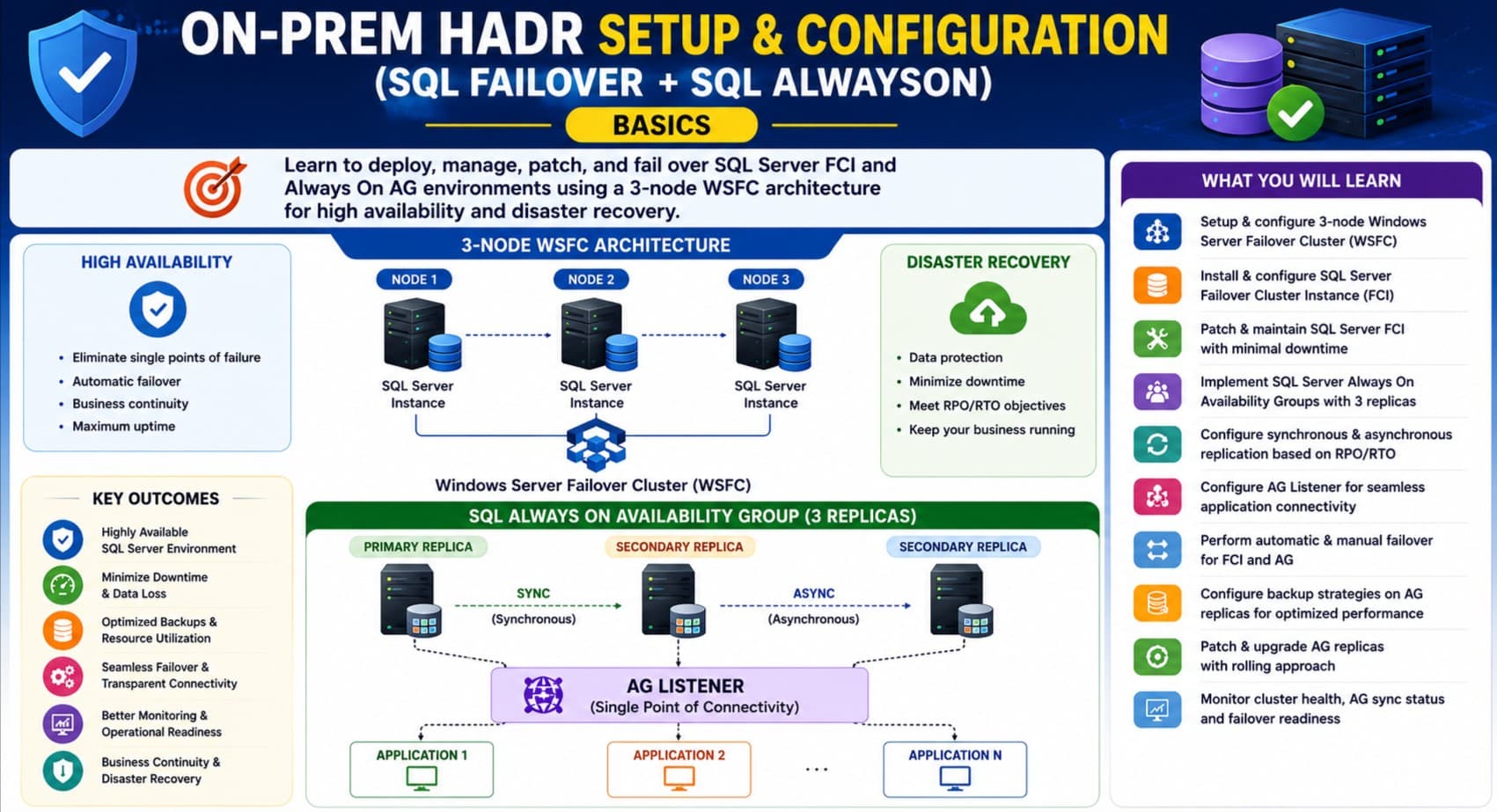 WEBNARS On-prem HADR Setup & Configuration (SQL Failover + SQL AlwaysOn) || BASICS